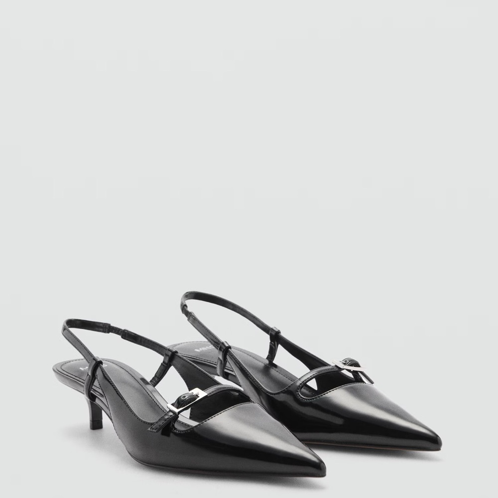 MANGO Buckle Detail Slingback Heeled Shoes BNWT